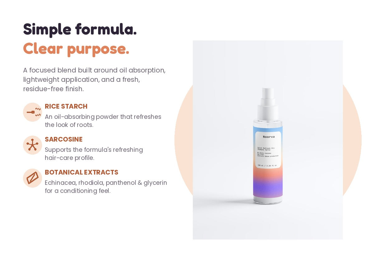 Noorva Quick Refresh Dry Shampoo key ingredients